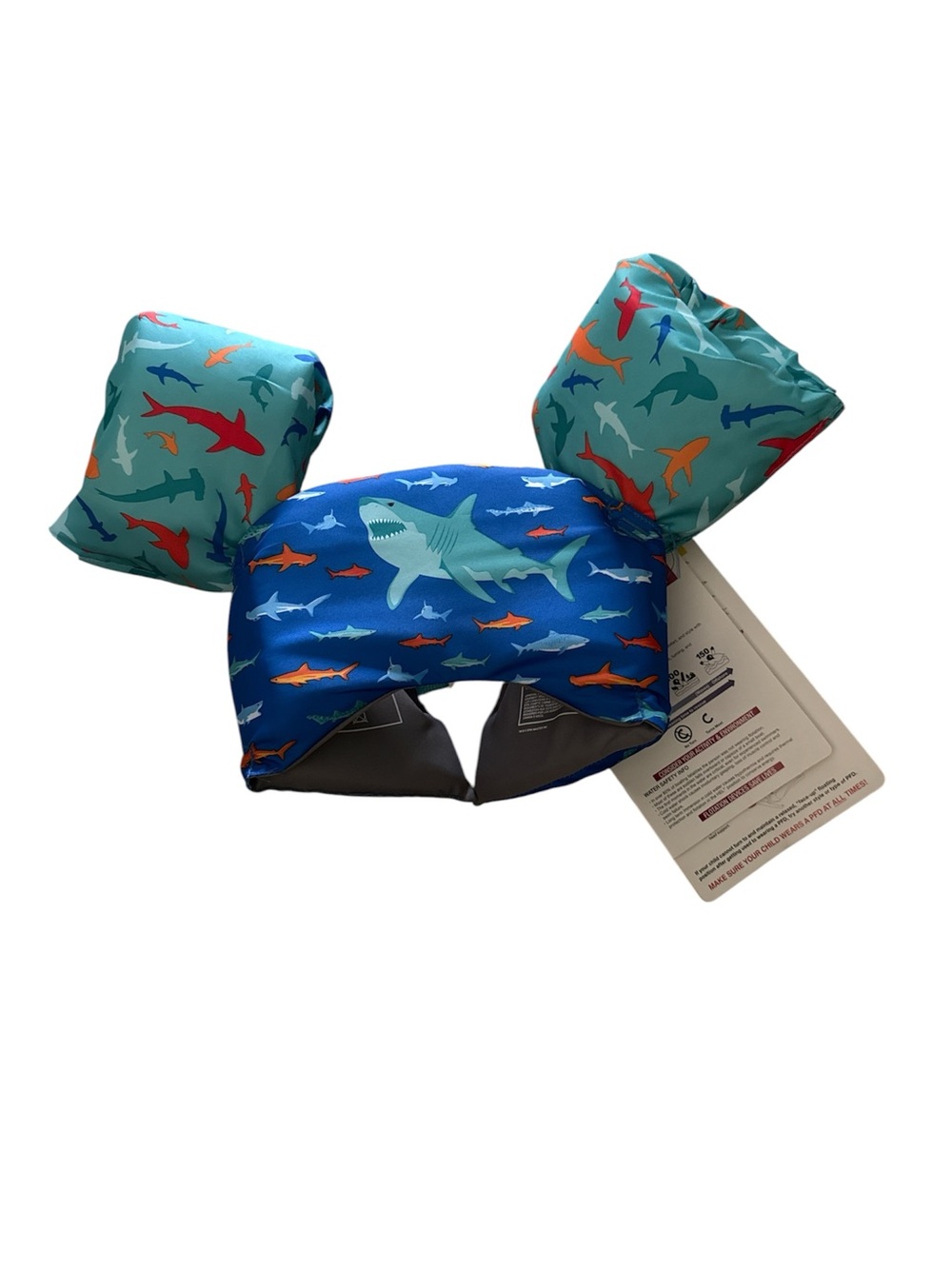 Child/Enfant Swim Trainer Life jacket sharks Arm Float and Vest 33-55 LBS